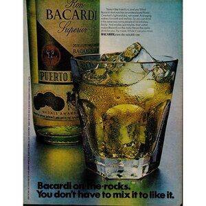 1971 Bacardi Superior Rum Vintage Print Ad (L3)